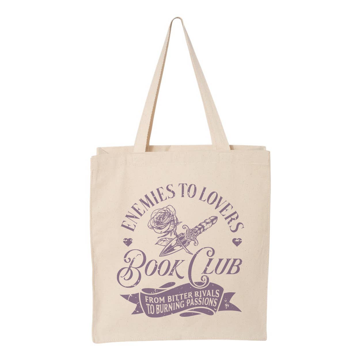 Tote bag "Enemies To Lovers book club ». Créatrice : Lucky Luna Apparel