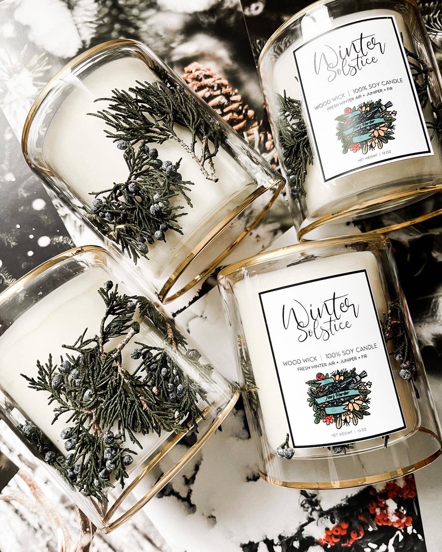 Bougie sous licence officielle | Solstice d'hiver. Créatrice : Melissa de « The Nerf Herder co. »