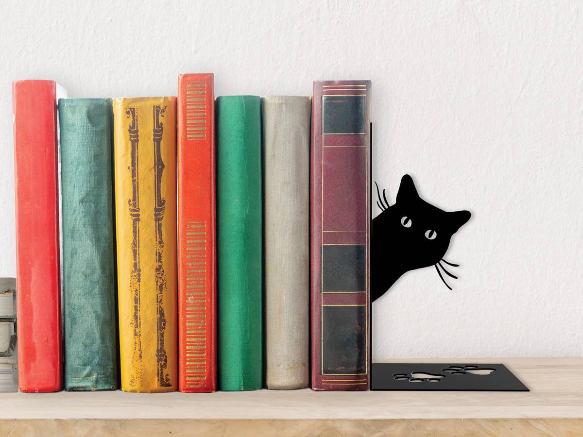 Serre-livres chat