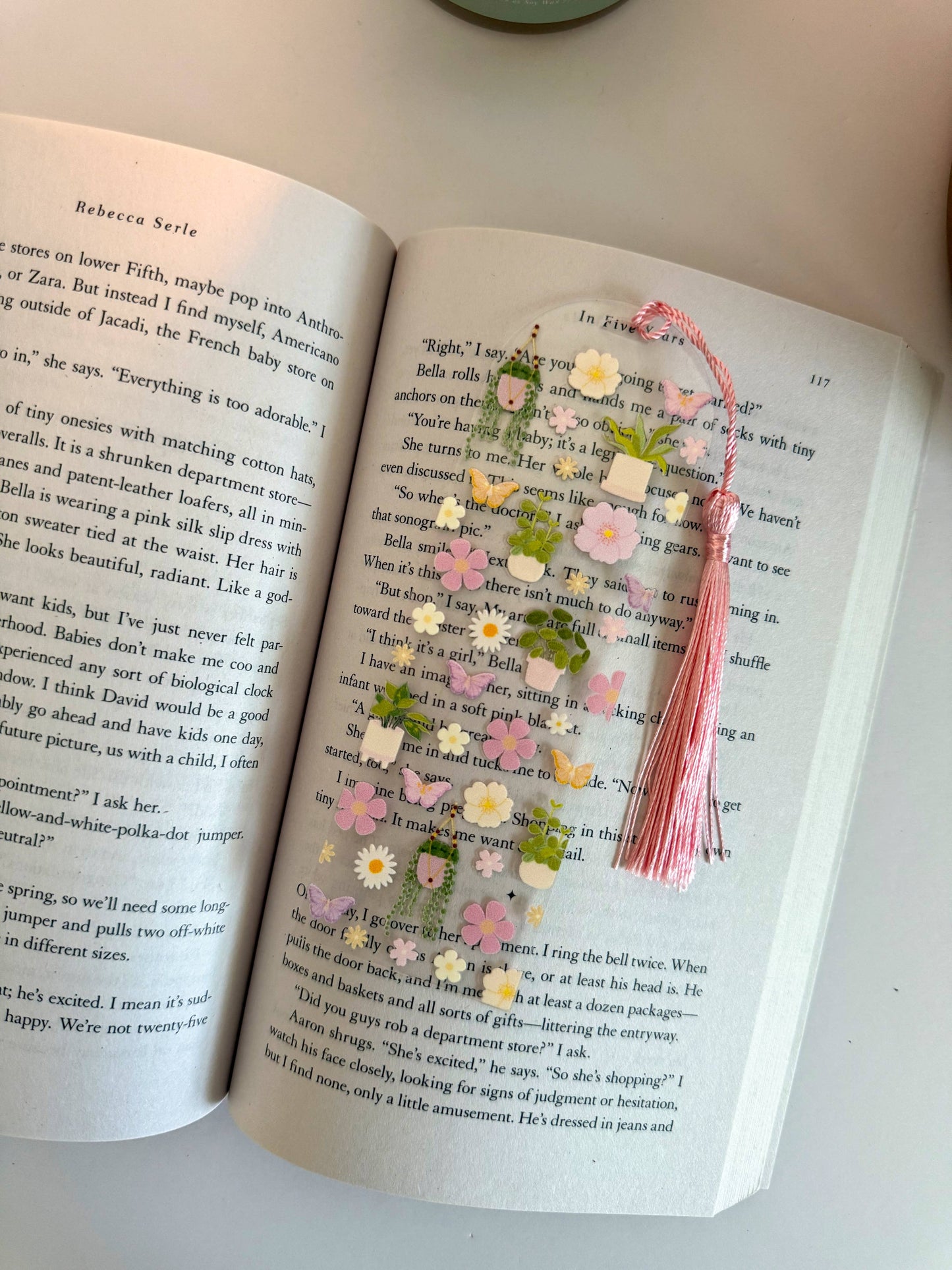 Marque-page acrylique « Jardin de plantes et de fleurs »