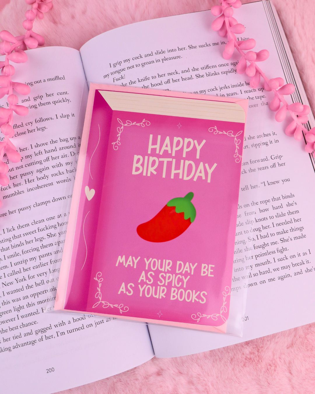Carte d'anniversaire livresque « Spicy 🌶️ »
