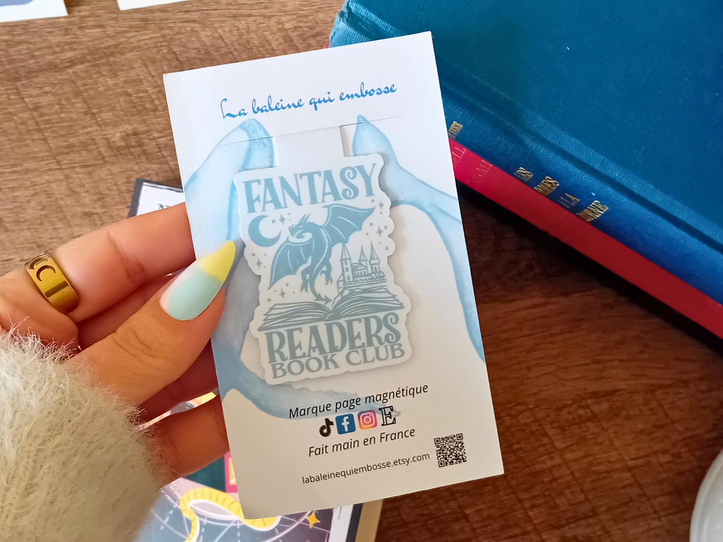 Marque-Page Magnétique Fantasy Book Club Dragon. Créatrice « La baleine qui embosse »