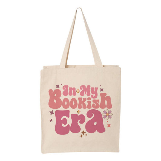 Tote bag « in my bookish era ». Créatrice : Lucky Luna Apparel