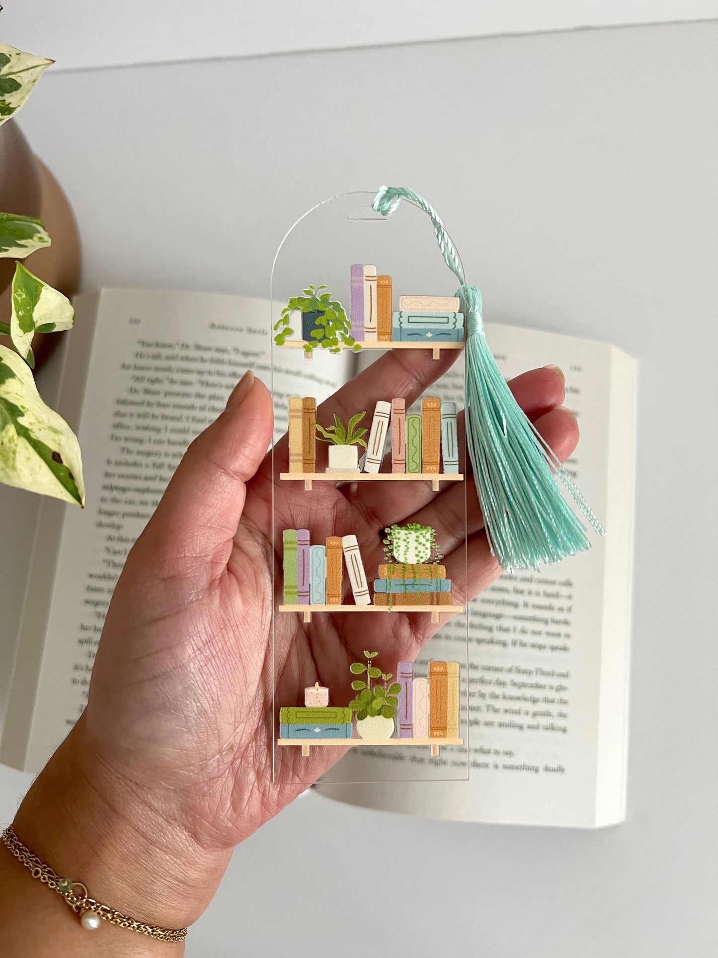 Marque-page en acrylique « bibliothèque »