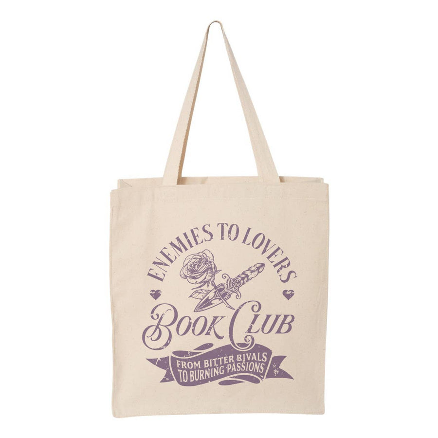 Tote bag "Enemies To Lovers book club ». Créatrice : Lucky Luna Apparel