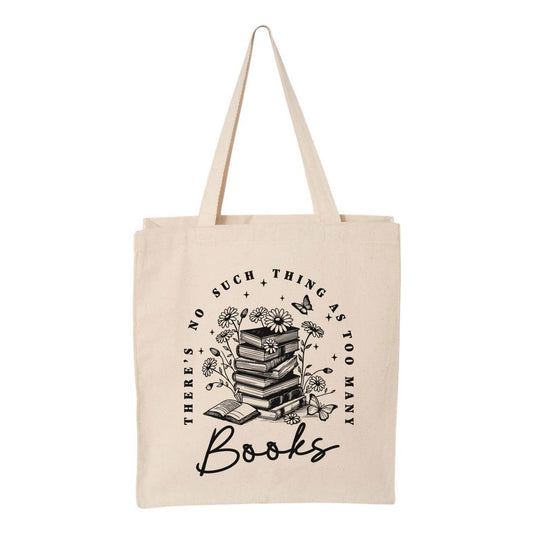 Tote bag « Never Too Many Book ». Créatrice : Lucky Luna Apparel