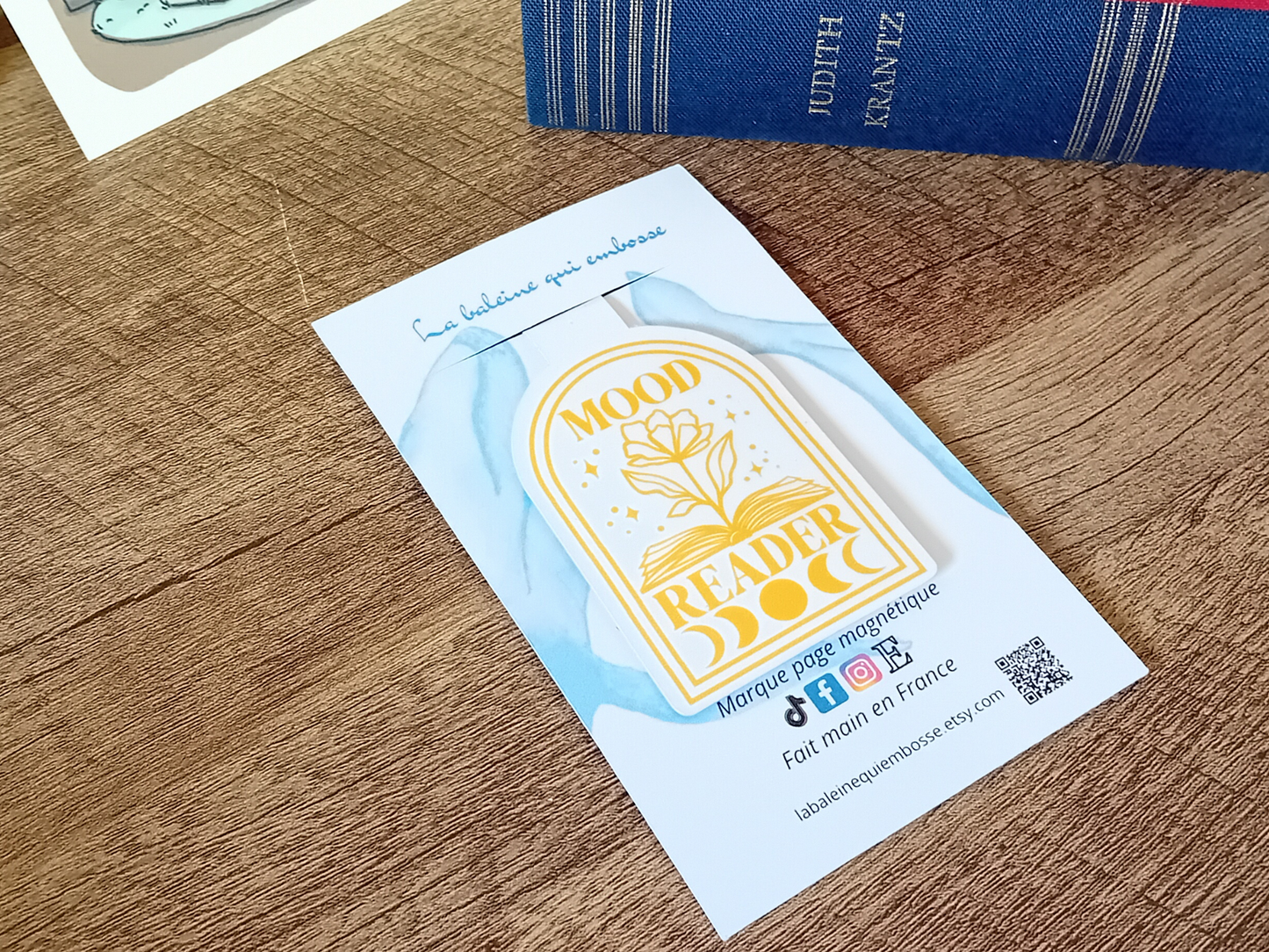 Marque-Page Magnétique - Mood Reader. Créatrice « La baleine qui embosse »