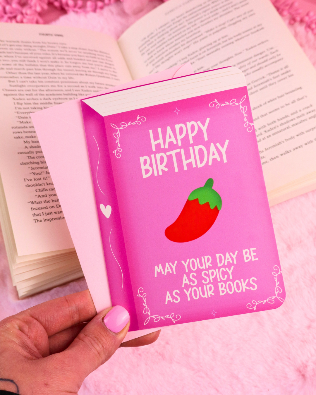 Carte d'anniversaire livresque « Spicy 🌶️ »