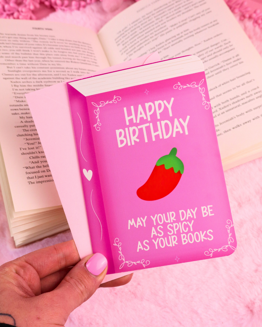 Carte d'anniversaire livresque « Spicy 🌶️ »