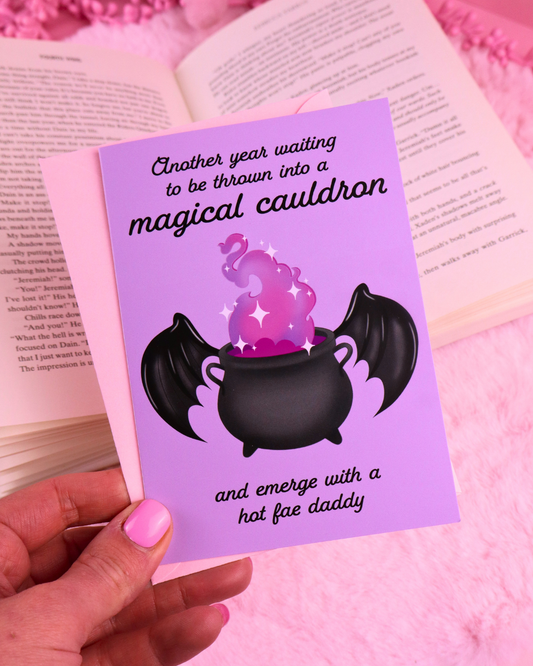 Carte d'anniversaire inspiration ACOTAR : Le chaudron
